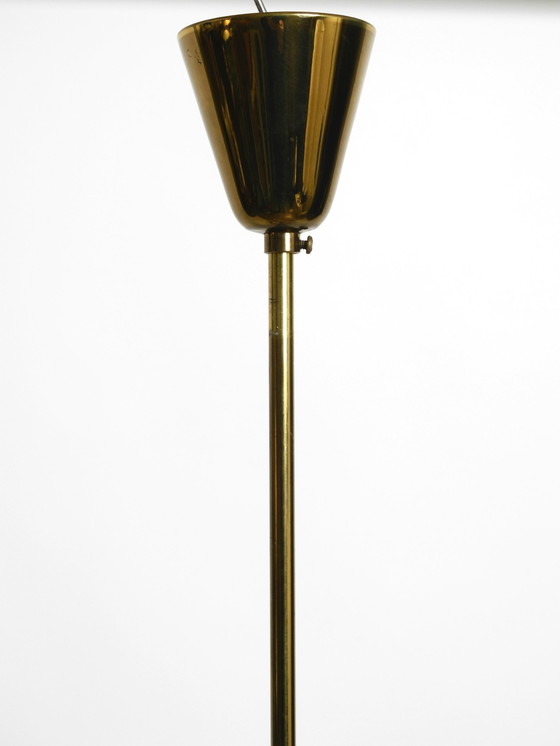 Image 1 of Prachtige messing glazen tulpen plafondlamp uit 1960 van Hans Agne Jakobsson