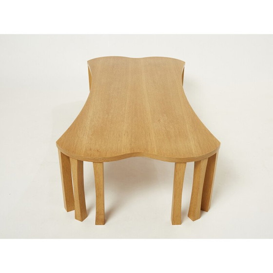 Image 1 of Vintage eikenhouten salontafel door Vincent Poujardieu, 1992