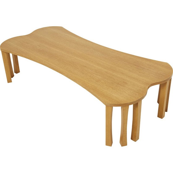 Image 1 of Vintage eikenhouten salontafel door Vincent Poujardieu, 1992