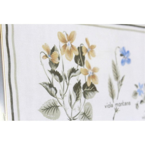 Image 1 of Vintage schilderij van viooltjes met houten lijst, 1960