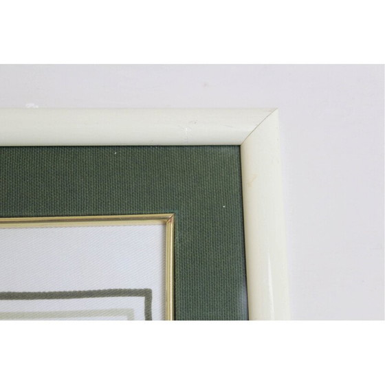 Image 1 of Vintage schilderij van viooltjes met houten lijst, 1960