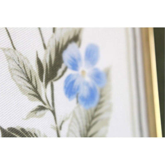 Image 1 of Vintage schilderij van viooltjes met houten lijst, 1960