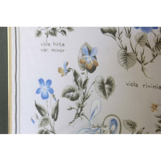 Image 1 of Vintage schilderij van viooltjes met houten lijst, 1960