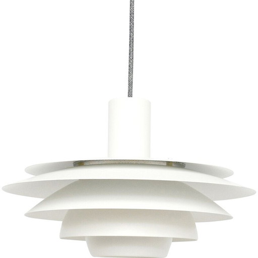 Vintage witte hanglamp voor Jeka, Denemarken 1980