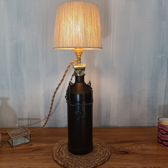 Image 1 of Lamp Bidon Sncf - Uniek Artisanaal Kunstwerk En Laiton