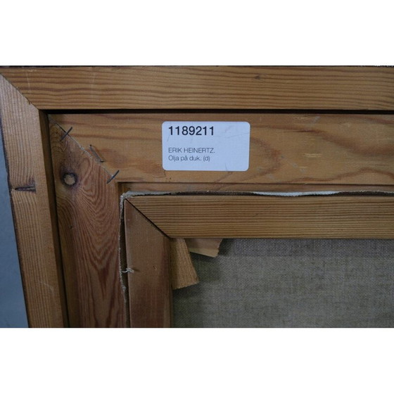 Image 1 of Vintage olieverf portretschilderij op canvas door Erik Heinertz, Zweden 1960