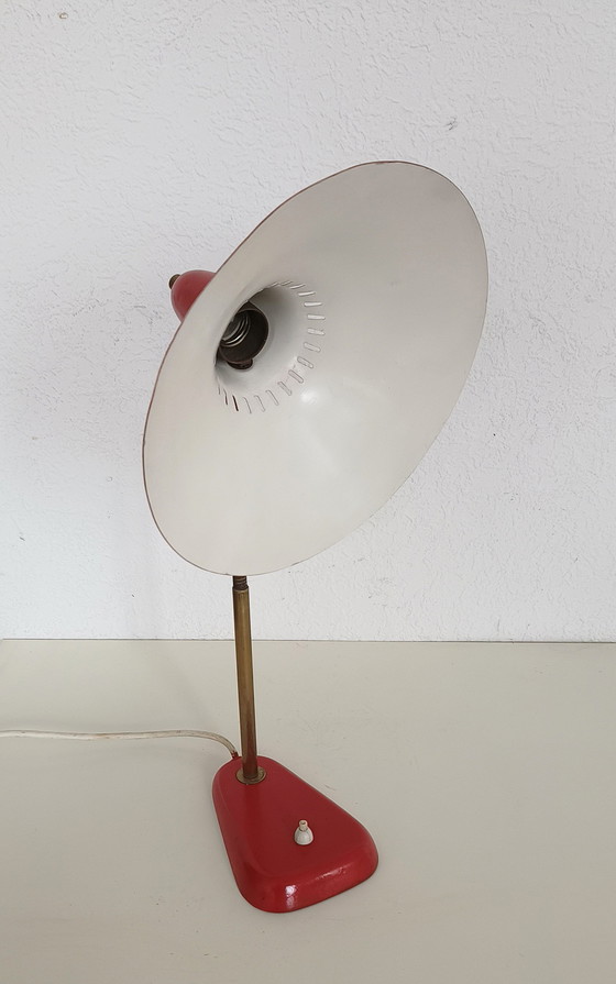 Image 1 of Vijftiger Jaren Rode Heksenhoed Bureaulamp 