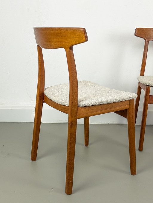 Teakhouten eetkamerstoelen van Henning Kjaernulf voor Bruno Hansen, jaren 1960, set van 3