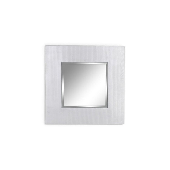 Image 1 of Vintage vierkante spiegel van gegoten aluminium door Lorenzo Burchiellaro, 1970