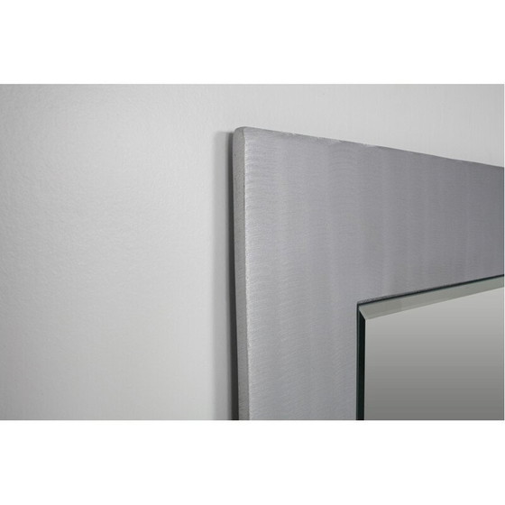 Image 1 of Vintage vierkante spiegel van gegoten aluminium door Lorenzo Burchiellaro, 1970