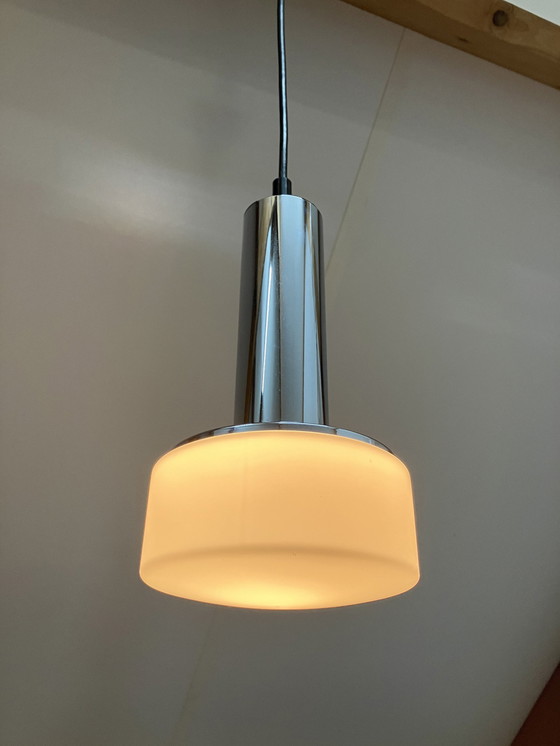 Image 1 of Staff Germany Vintage Design Hanglamp, Chroom En Melkglas