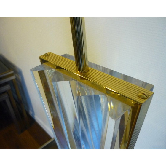Image 1 of Lamp van plexiglas en messing uit de Mid Century - jaren 1970