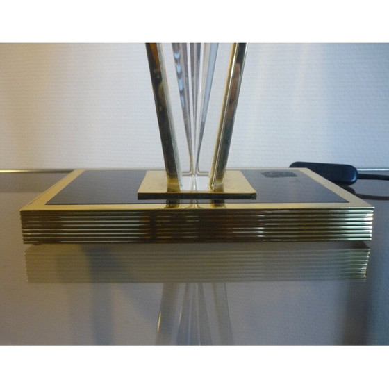 Image 1 of Lamp van plexiglas en messing uit de Mid Century - jaren 1970