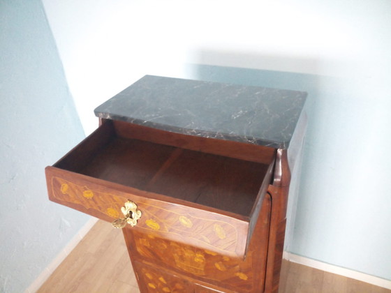 Image 1 of Antieke Lodewijk XVI Franse secretaire met messing applicatie