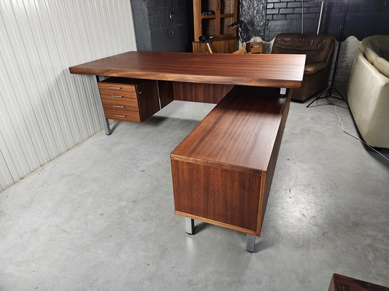 Image 1 of Vintage directie hoek bureau mahoni