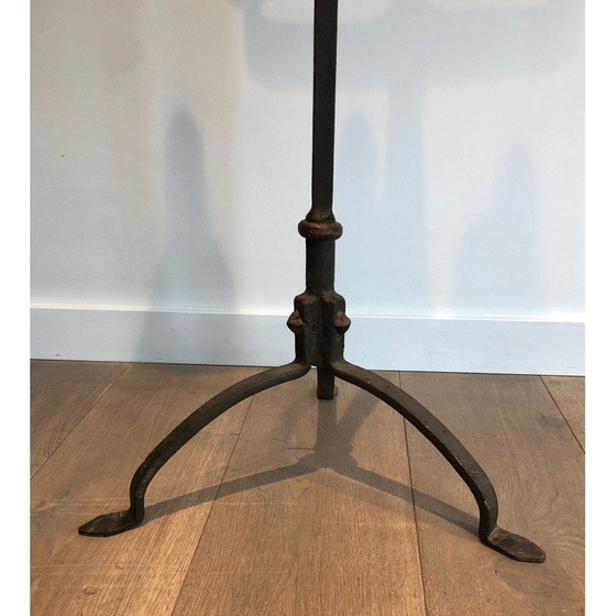 Image 1 of Vintage smeedijzeren en vergulde vloerlamp van Parquet, Frankrijk jaren 1940