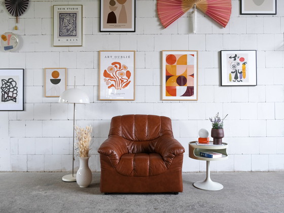 Image 1 of Vintage bruin leren fauteuil