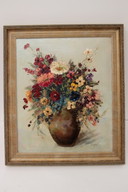 Schilderij Van J.Stein Veldboeket met mooie houten lijst 20e eeuw.