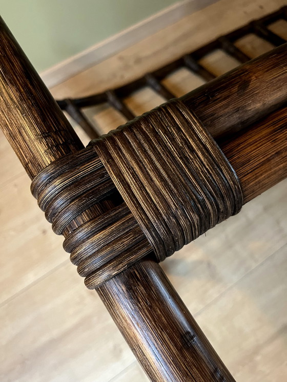 Image 1 of Vintag lounge chair manou rotan with velours fabric