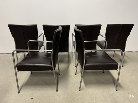 Image 1 of 6 Bert plantagie Style Eetkamerstoel Bruin leer