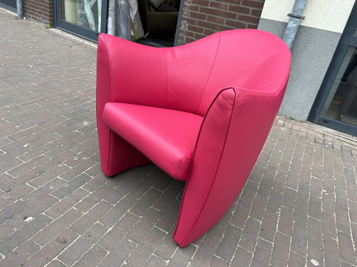 Leolux Sjamaan Fauteuil Roze leer