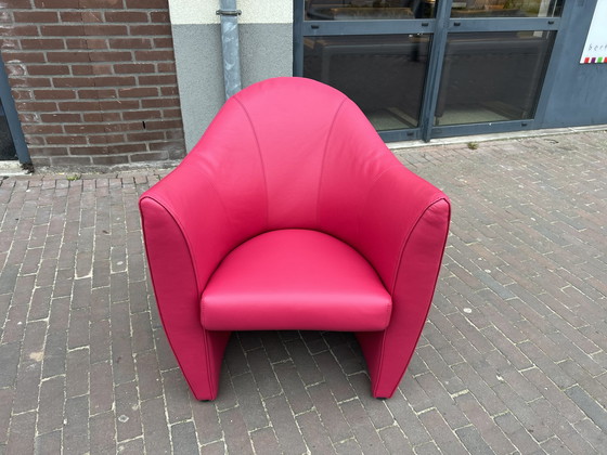 Image 1 of Leolux Sjamaan Fauteuil Roze leer