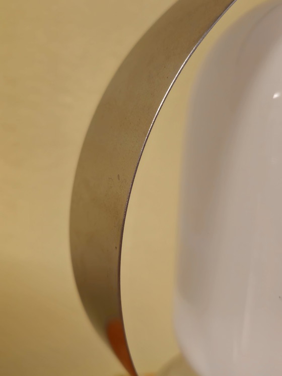 Image 1 of Vintage Space Age Chromen Melkglas Tafellamp Bureaulamp Lamp