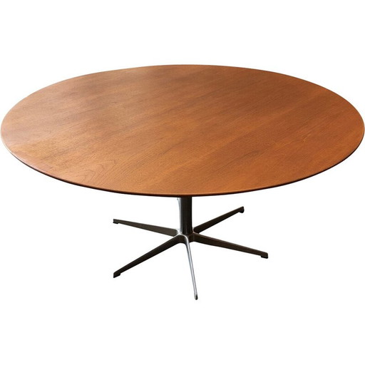 Vintage ronde teakhouten tafel van Arne Jacobsen voor Fritz Hansen, 1967