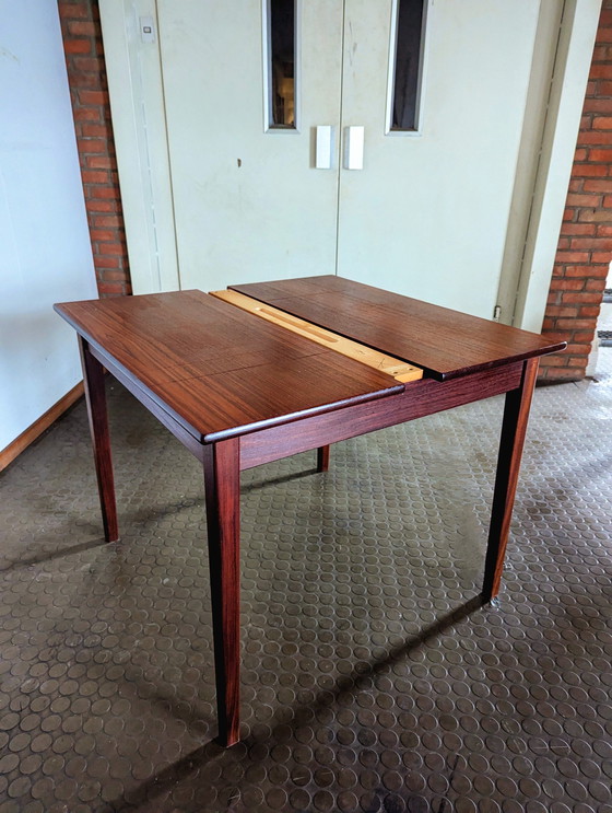 Image 1 of Vintage Deense Eettafel Met 4 N.O. Møller Stoelen Model 75