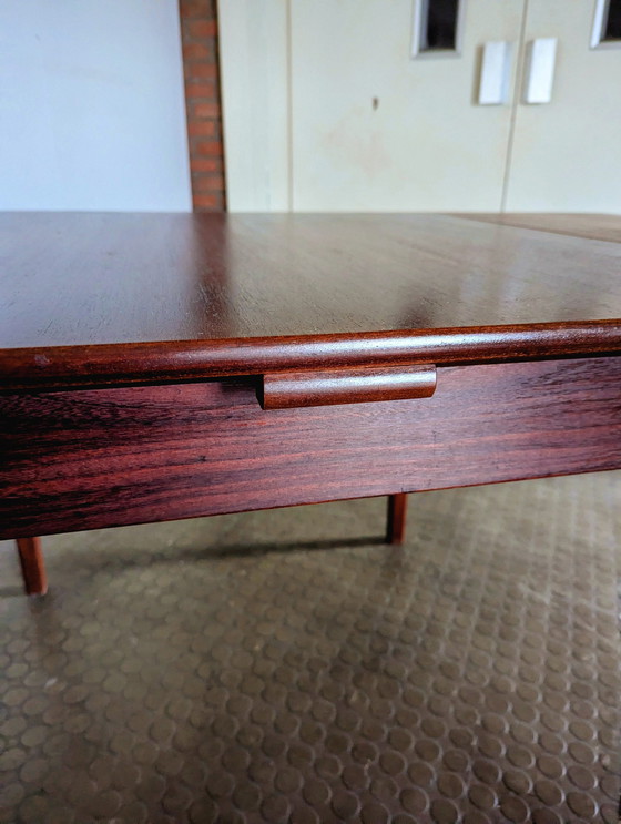 Image 1 of Vintage Deense Eettafel Met 4 N.O. Møller Stoelen Model 75