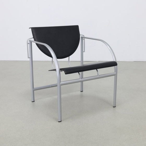 Image 1 of 2X Leren Fauteuil Postmodern 1980S