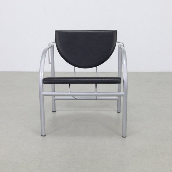 Image 1 of 2X Leren Fauteuil Postmodern 1980S