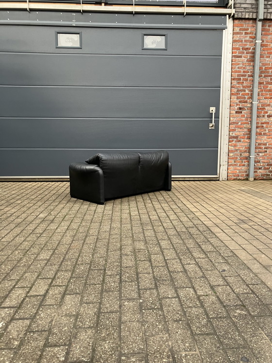 Image 1 of Cassina Maralunga 2Zit, Origineel Zwart Leder, Topstaat!