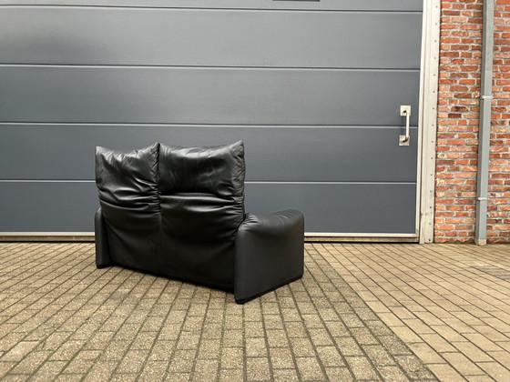 Image 1 of Cassina Maralunga 2Zit, Origineel Zwart Leder, Topstaat!