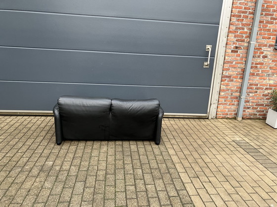 Image 1 of Cassina Maralunga 2Zit, Origineel Zwart Leder, Topstaat!