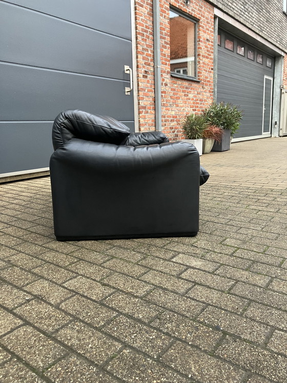 Image 1 of Cassina Maralunga 2Zit, Origineel Zwart Leder, Topstaat!