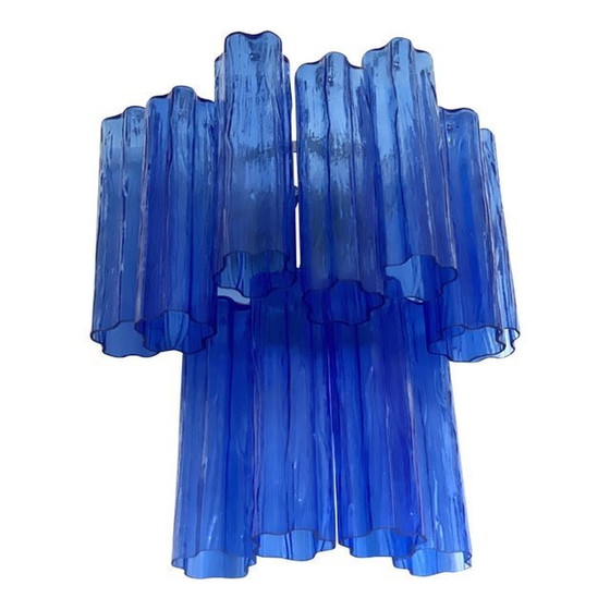 Image 1 of Eigentijdse blauwe wandlamp "Tronchi" in Venini-stijl