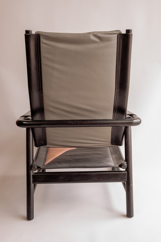 Image 1 of Vintage Leren "Duotone" Fauteuil 