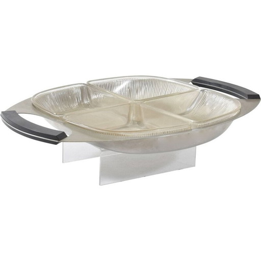 Vintage verzilverd hors d'oeuvres dienblad, 1930
