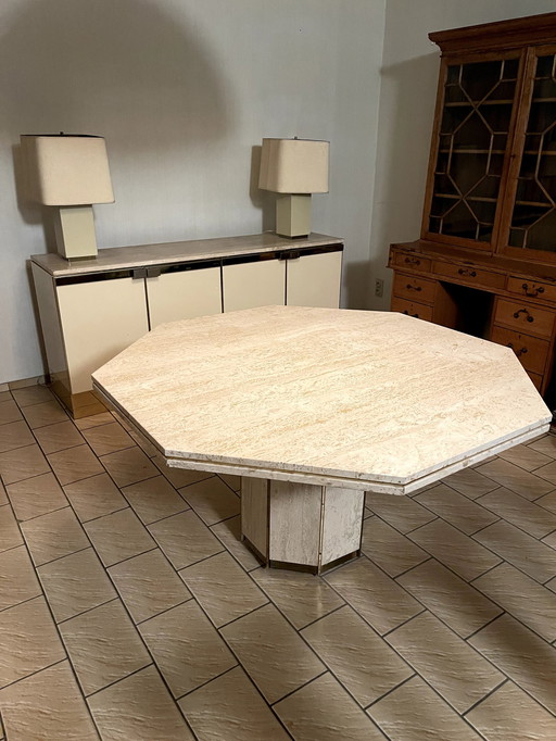 Travertine Tafel Messing