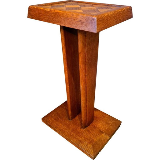 Vintage Art Deco eikenhouten bijzettafel