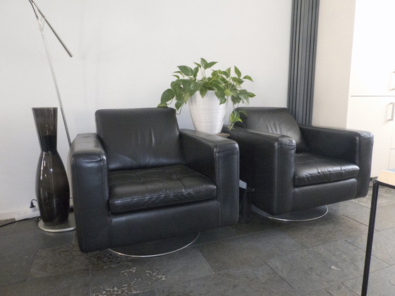 Image 1 of 2x Natuzzi draaifauteuil