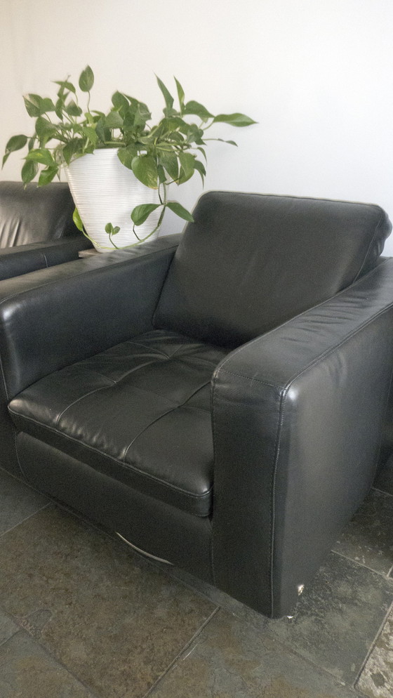 Image 1 of 2x Natuzzi draaifauteuil