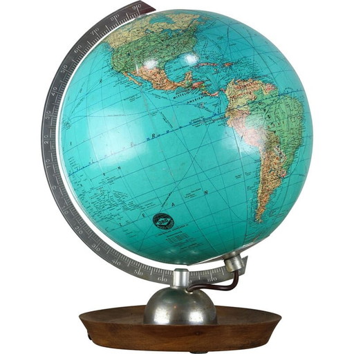 Mid Century verlichte glazen bol, jaren 1960