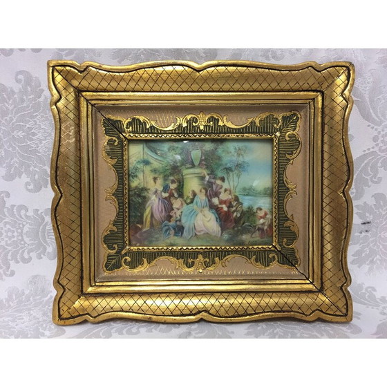 Image 1 of Vintage schilderij op Limoges porselein door Jean-Baptiste Pater