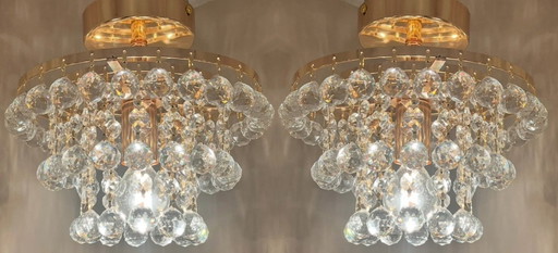 2x Gemerkte Swarovski Strass Kristallen Plafoniere Hanglamp