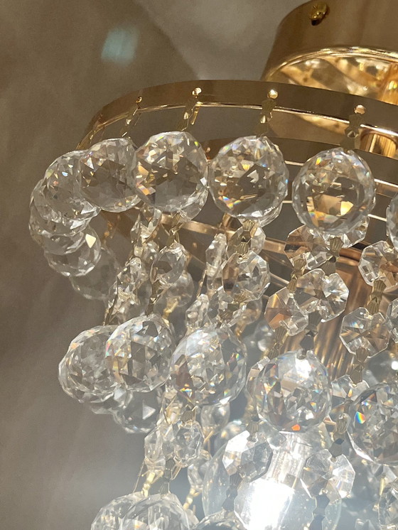 Image 1 of 2x Gemerkte Swarovski Strass Kristallen Plafoniere Hanglamp