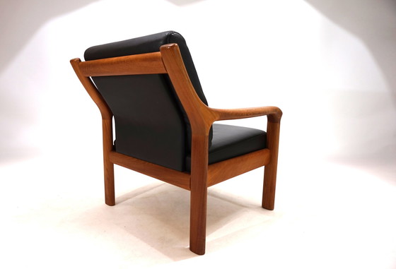 Image 1 of Set van 2 Holstebro Teakhouten Leren Fauteuils, 1960