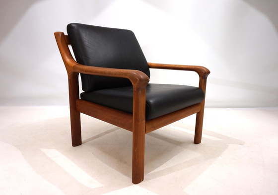 Image 1 of Set van 2 Holstebro Teakhouten Leren Fauteuils, 1960