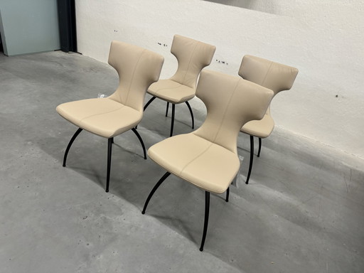 4 Leolux Callas Eetkamerstoelen Senso Blossom